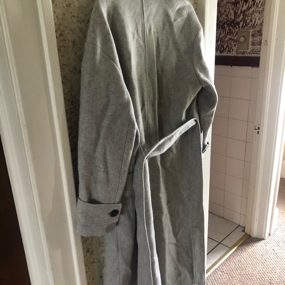 ZARA NWT light Gray Oversized Oversized Italian Manteco Wool Blend Coat XS - Picture 9 of 14